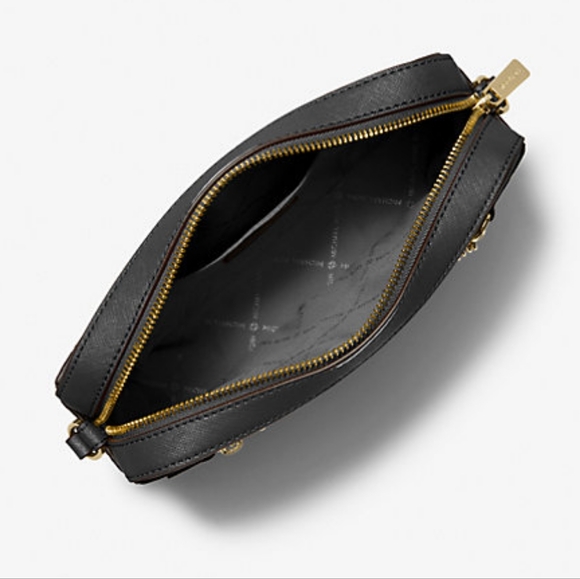 Michael Kors Jet Set Small Saffiano Leather Crossbody Bag Gold Tone Hardware - Picture 3 of 13